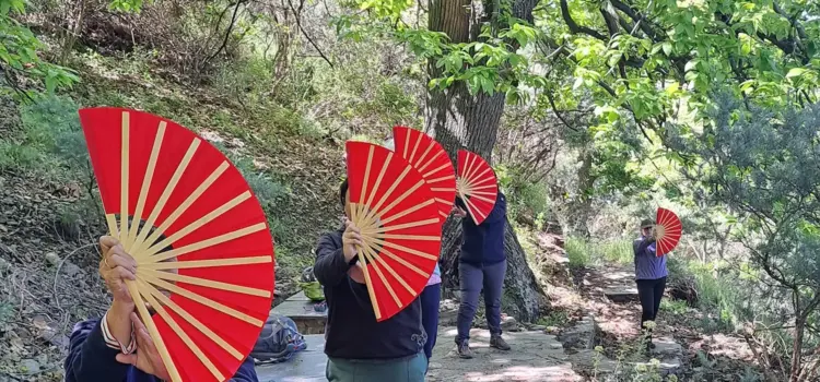 Foto Menschen mit Taiji-Fächer